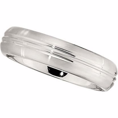 COR178:010:P Cobalt 6mm Slightly Domed Band with Satin Finish & Grooves Size 10