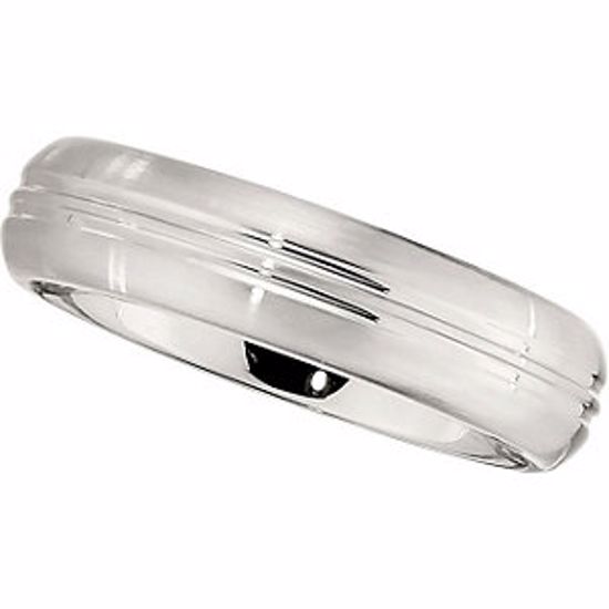 COR178:010:P Cobalt 6mm Slightly Domed Band with Satin Finish & Grooves Size 10