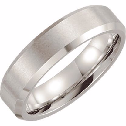 COR184:012:P Cobalt 6mm Satin Finish Beveled Band Size 12