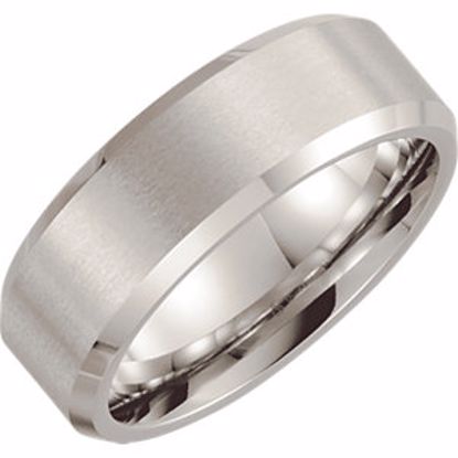 COR185:090:P Cobalt 8mm Satin Finish Beveled Band Size 9