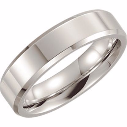 COR188:075:P Cobalt 6mm Beveled Edge Band Size 7.5