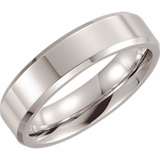 COR188:075:P Cobalt 6mm Beveled Edge Band Size 7.5