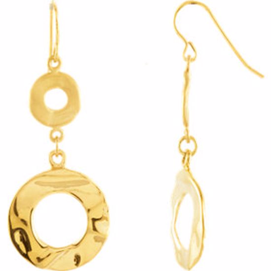 85055:987:P 14kt Vermeil 40.18x18.95mm Double Circle Earrings