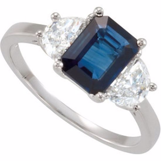 68547:118:P Blue Sapphire & Diamond Accented Ring 		