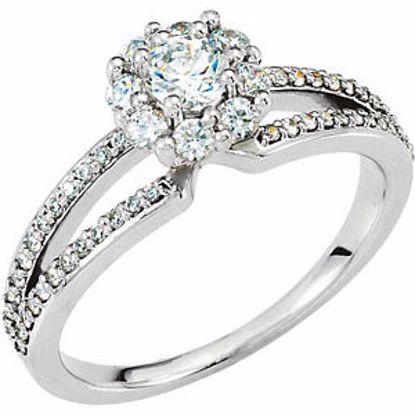 67958:105:P PALL 3/4 CTW Diamond Halo-Styled Cluster Engagement Ring  