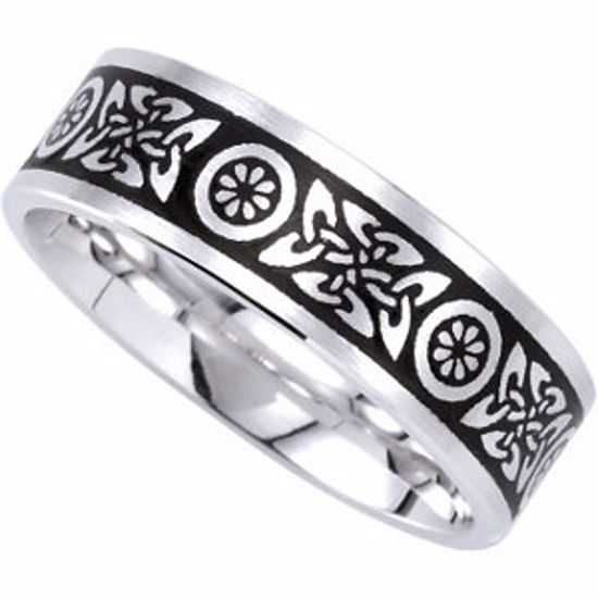 50976:122:P 14kt White 7mm Comfort-Fit Enamel Band Size 10