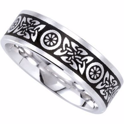 50976:123:P 14kt White 7mm Comfort-Fit Enamel Band Size 10.5