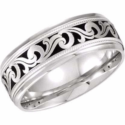 50979:113:P 14kt White 7mm Comfort-Fit Enamel Band Size 10.5