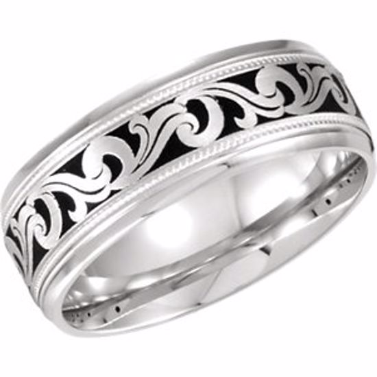 50979:114:P 14kt White 7mm Comfort-Fit Enamel Band Size 11