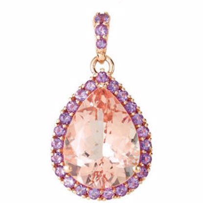 68560:100:P Morganite & Amethyst Pendant