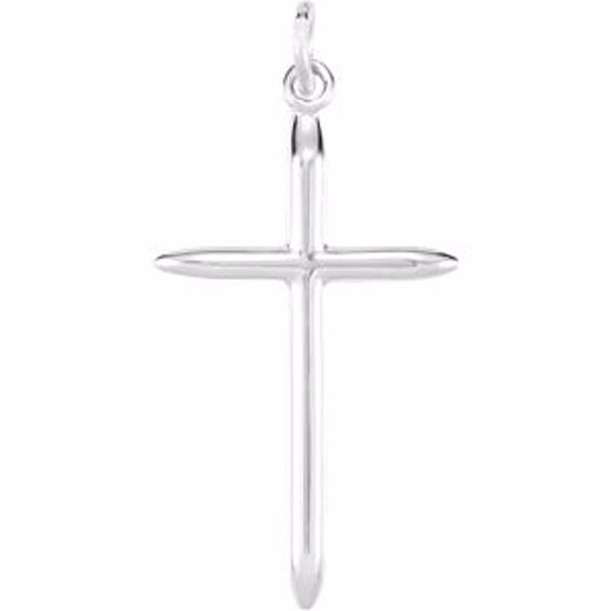 R16273:1001:P 14kt White 25x15mm Cross Pendant