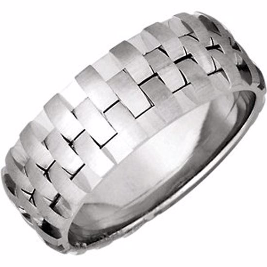 50983:246:P 14kt White 8mm Pierced Band Size 4.5