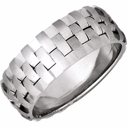 50983:263:P 14kt White 8mm Pierced Band Size 13