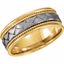 50985:322:P 14kt Yellow & White 8mm Comfort-Fit Woven Band Size 6.5