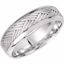 50989:705:P 14kt White 7mm Hand Woven Comfort Fit Band