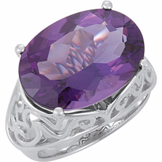 68568:101:P Amethyst Openwork Ring 