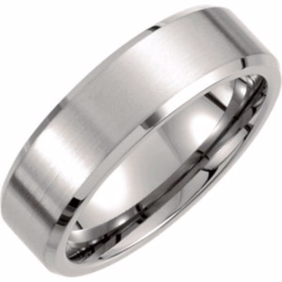 T889:070:P Titanium 7mm Beveled Edge Band Size 7