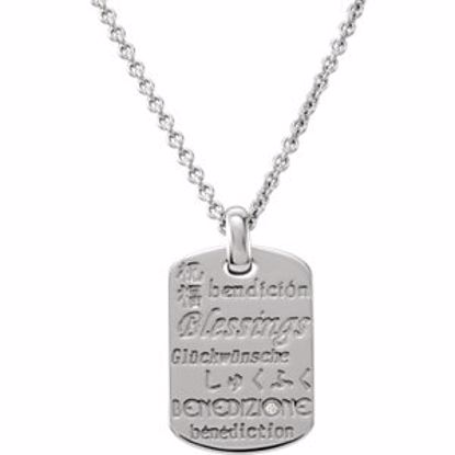 R45300:100:P Sterling Silver .010 CTW Diamond Blessings 18" Necklace