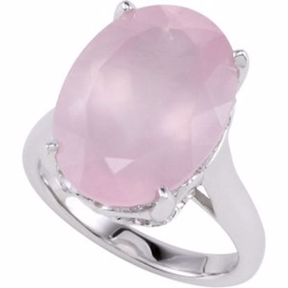 68572:112:P Sterling Silver Rose Quartz Ring Size 7