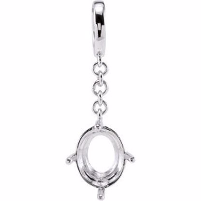 85084:100:P Sterling Silver 11x9mm Oval 4-Prong Pendant Enhancer Mounting