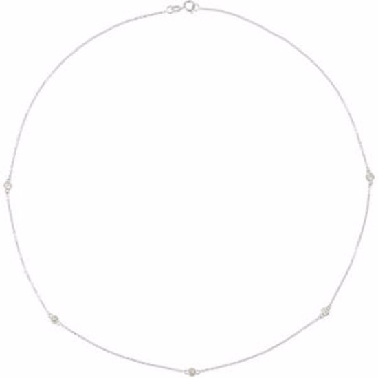 68577:102:P 14kt White 1/4 CTW Diamond Bezel 18" Necklace