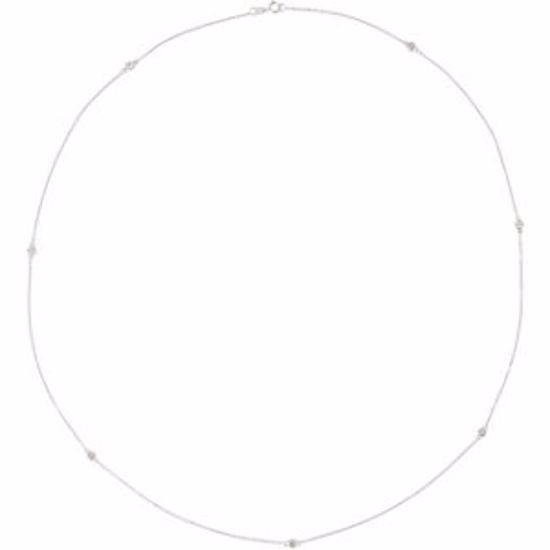 68577:105:P 14kt White 1/3 CTW Diamond Bezel 24" Necklace