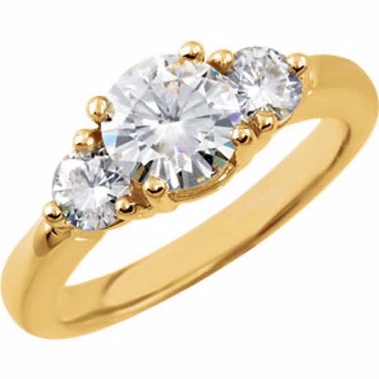 64727:100600:P 14kt Yellow Forever Classic™ Moissanite 3-Stone Engagement Ring
