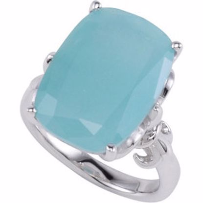 68589:101:P Sterling Silver Milky Aquamarine Ring Size 7