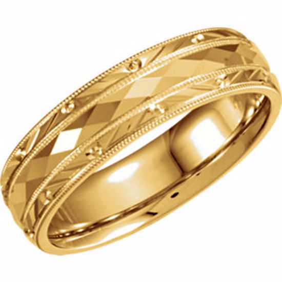 5717:105447:P 10kt Yellow 6mm Comfort Fit Design Band Size 12.5