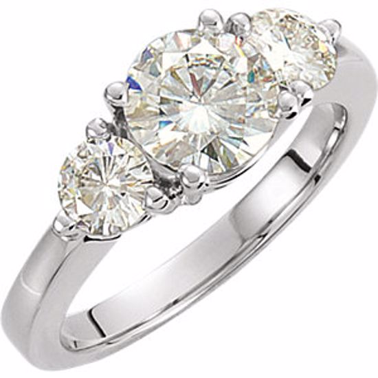 64727:100700:P 14kt White Forever Classic™ Moissanite 3-Stone Engagement Ring