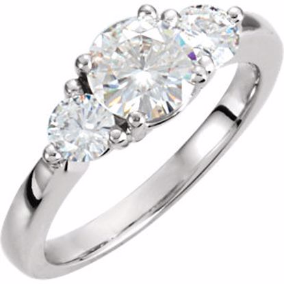 64727:110001:P 14kt White Forever Classic™ Moissanite 3-Stone Engagement Ring