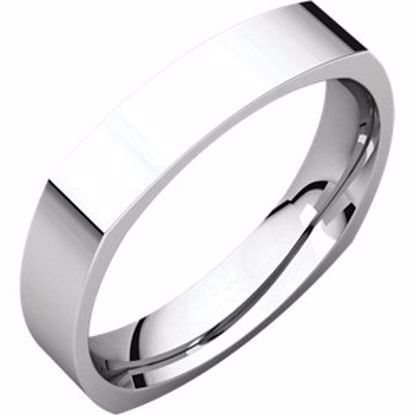 SQR11:276450:P 10kt White 4mm Square Comfort Fit Band