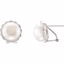 68611:100:P Sterling Silver 11mm Freshwater Pearl Earrings