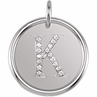 85088:1005:P Sterling Silver .08 CTW Diamond Initial "K" Pendant