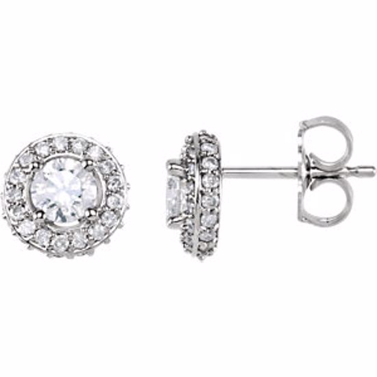 68602:101:P 14kt White 7/8 CTW Diamond Earrings