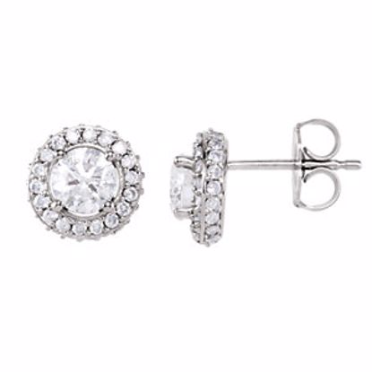 68602:103:P 14kt White 1 1/5 CTW Diamond Earrings