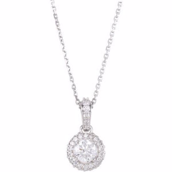 68601:101:P 14kt White 5/8 CTW Diamond 18" Necklace