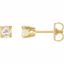 68619:119:P 14kt Yellow 4mm Round White Topaz Friction Post Stud Earrings
