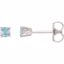 68619:121:P 14kt White 3mm Round Aquamarine Friction Post Stud Earrings