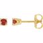 68619:128:P 14kt Yellow 3mm Round Mozambique Garnet Friction Post Stud Earrings