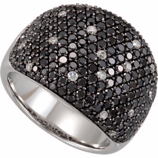 68641:100:P 14kt White 3 CTW Black & White Diamond Pavé Ring