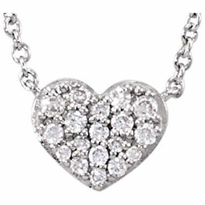 68662:100:P 14kt White 1/10 CTW Diamond Heart 18" Necklace