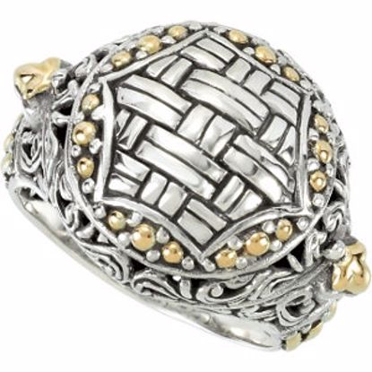 51001:101:P Sterling Silver & 18kt Yellow Scroll Ring Size 7