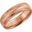 5712:128280:P 14kt Rose 6mm Leaf Design milgrain Comfort Fit Band Size 7.5 
