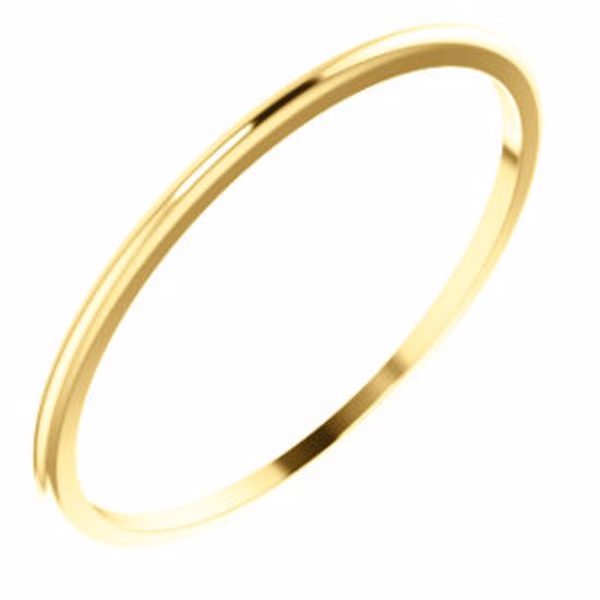 HR9.5:671:P 10kt Yellow 1mm Half Round Band