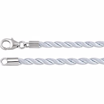 LEN039:304:P Silver 2mm Twisted Silk Cord 17" Necklace