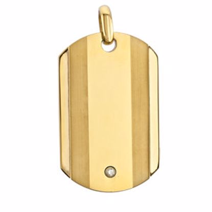 P716:101:P Gold Immerse Plated Stainless Steel Dog Tag Pendant