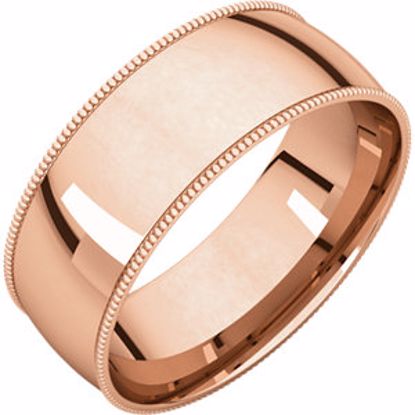MGRL9:607:P 14kt Rose 7mm Light Comfort Fit Milgrain Band 