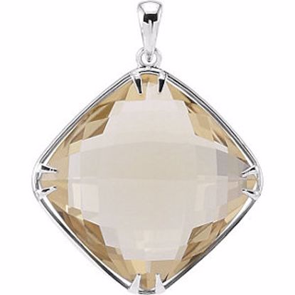 68575:106:P Sterling Silver 20x20mm Lemon Quartz Pendant