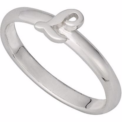 51055:145:P Sterling Silver Letter "L" Stackable Initial Ring Size 7